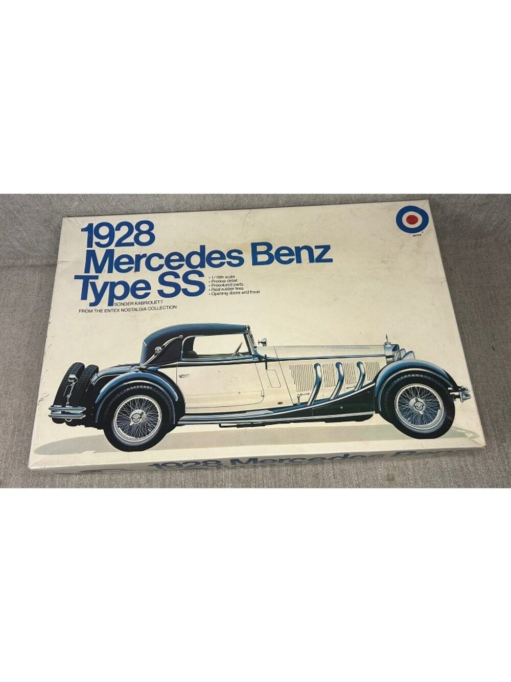 ENTEX 1928 Mercedes Benz Type SS Sonder Kabriolet 1/16 Vintage Open Box